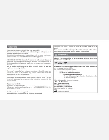 mitsubishi shogun 2016 owners manual rhd and lhd